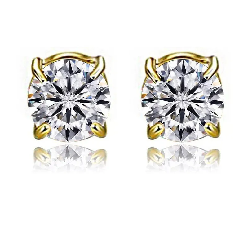 Fashion 1pcs  Magnetic Stud Earrings Men and Women Black CZ Magnet Non-piercing Clip Earring Set Punk Earrings Jewelry