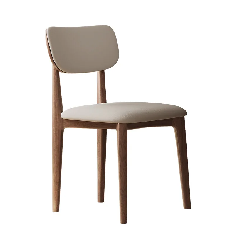 

Light luxury solid wood dining chair Modern simple restaurant Cotton and linen backrest chair Household Italian designer ash woo