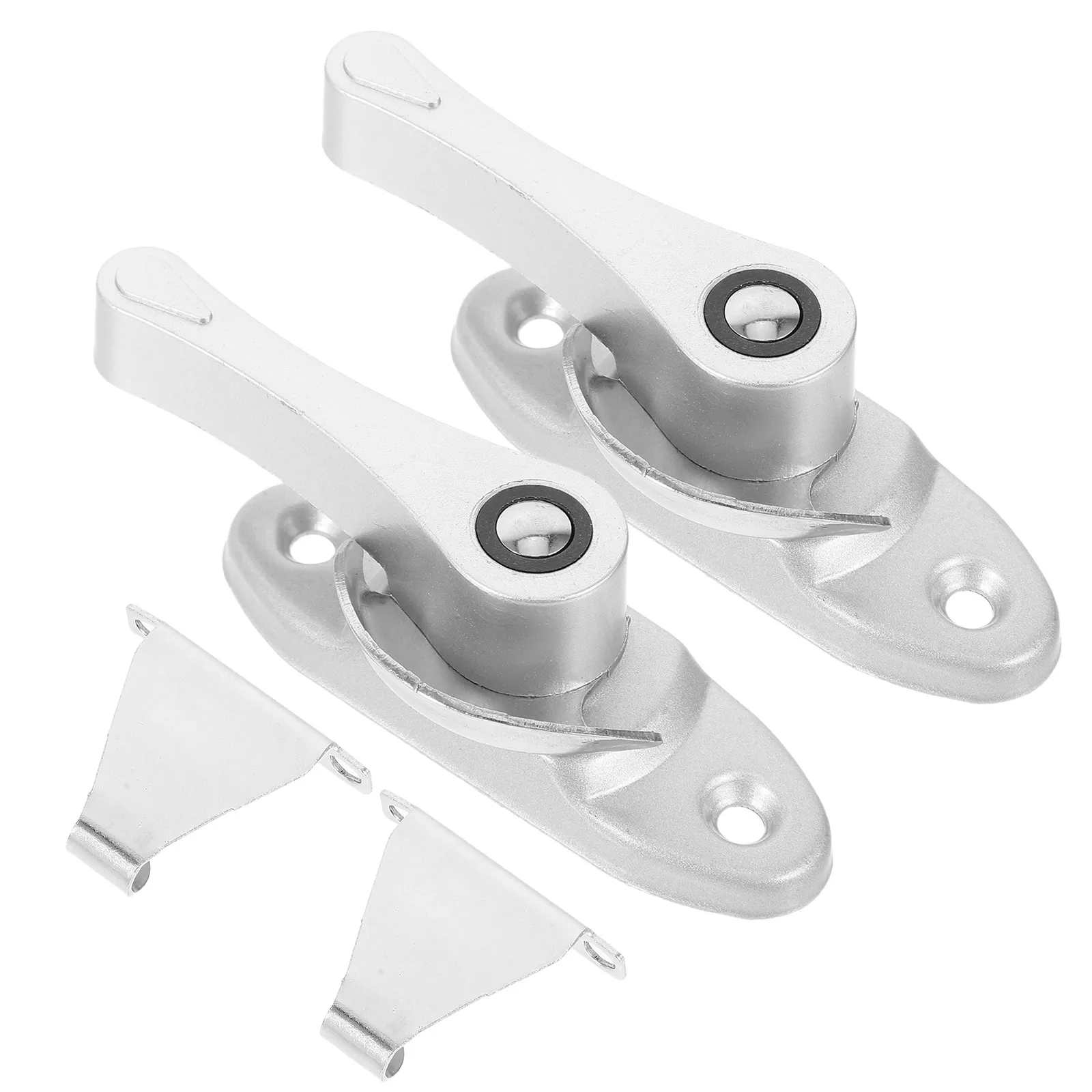 

2 Sets Stainless Steel Crescent Lock with Hook for Windows Doors Security Child Safety Anti Theft Heavy Duty Buckle