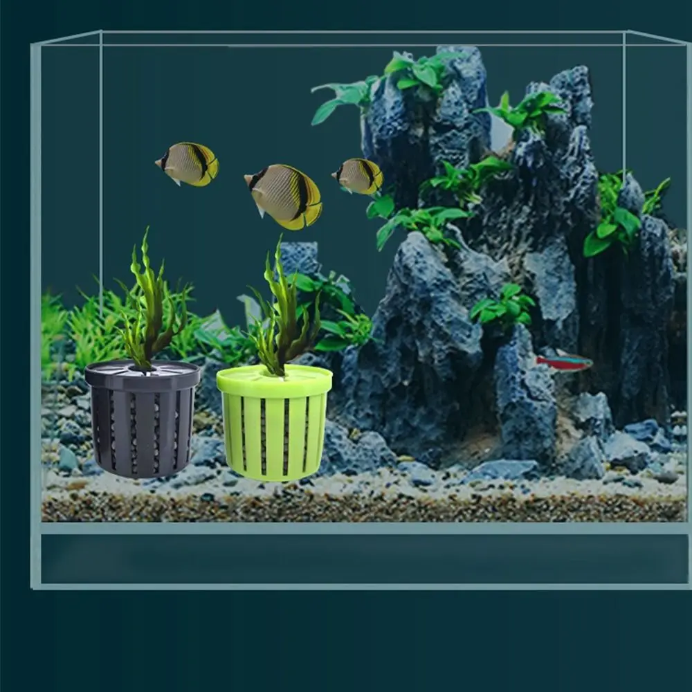 4PCS Water Plant Stand Fish Tank Hydroponic Planting Basket Planted Tank Landscaping Basin Hanging Aquarium Plant Holder