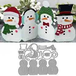 Snowman And Santa Metal Cutting Dies Christmas Die-cut Stencils For Card Making Scrapbooking Photo Album DIY Paper Craft Gift