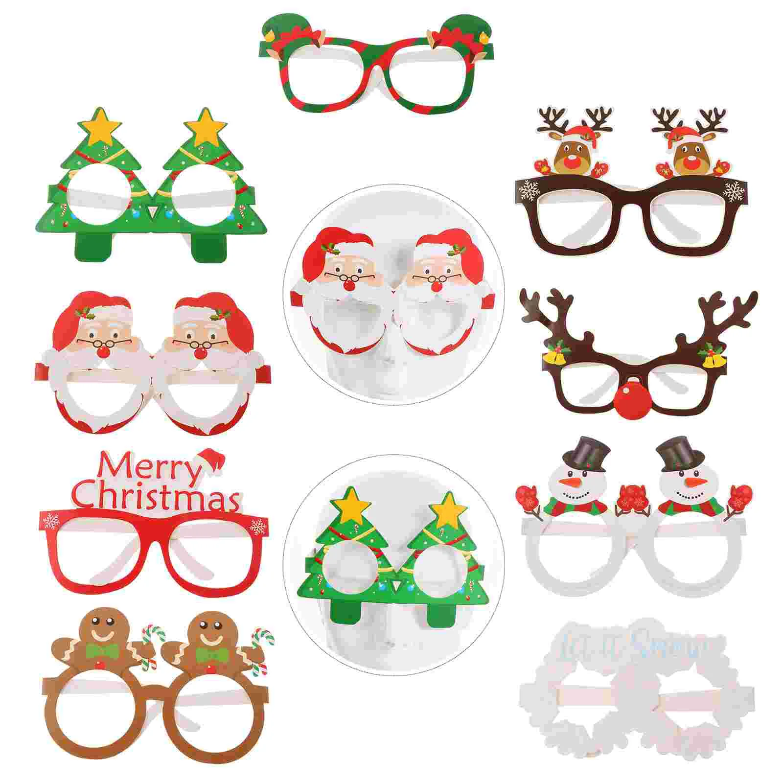 

9 Pcs Paper 3D Glasses Christmas Frame Supplies Gift Sto Party Frames Xmas Eyewear Props