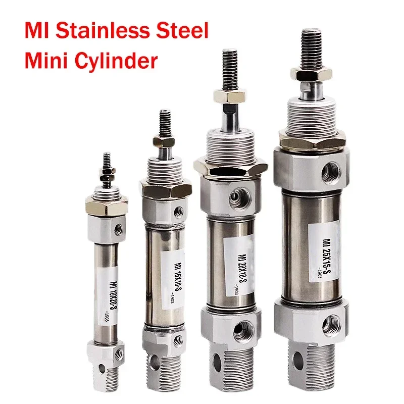 

MI Small Pneumatic Cylinder MI10/12/16/20/25/32/40x5/10/15/20-150 With Magnetic Ring Stainless Steel Mini Cylinder