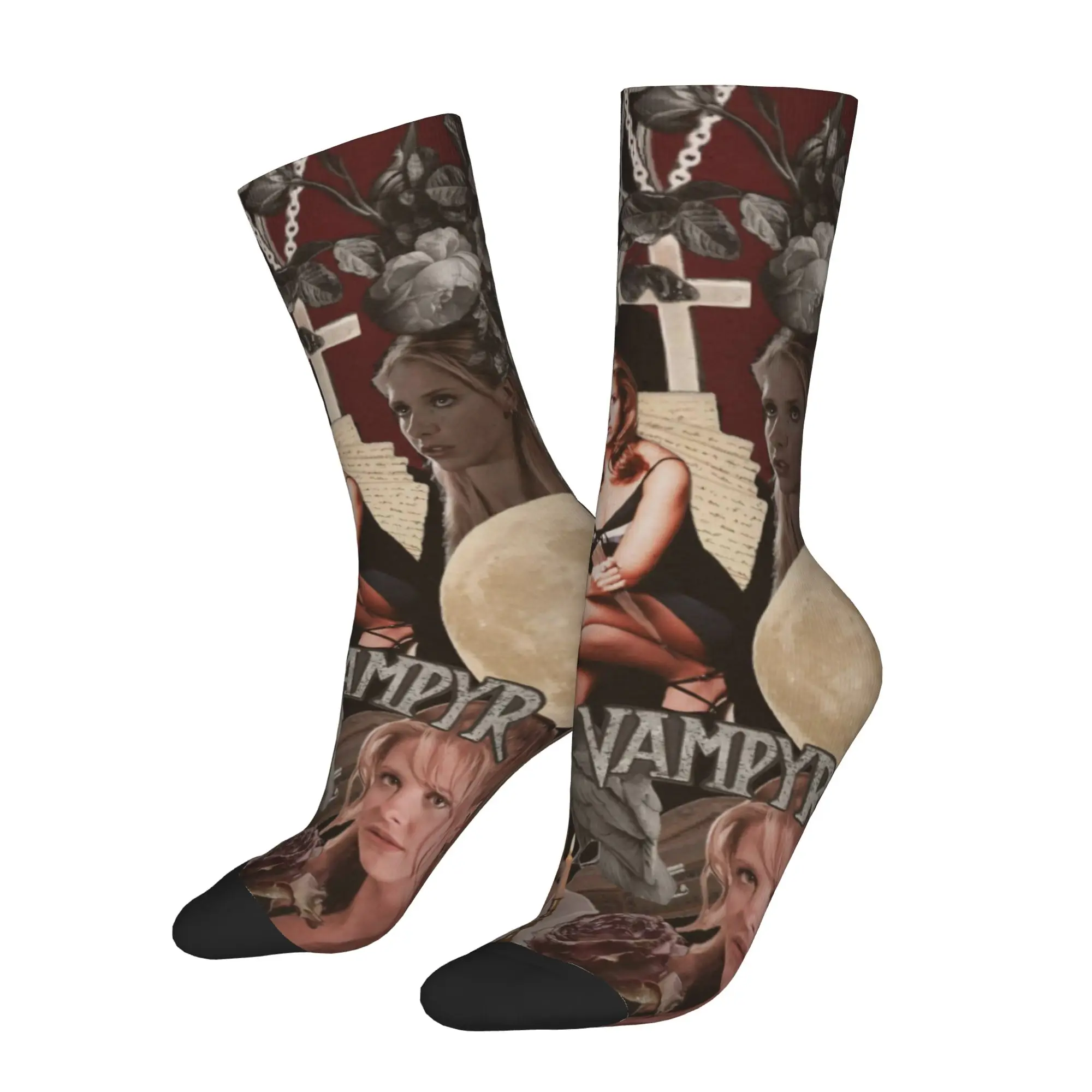 Buffy the Vampire Slayer Socks Men's Women's Polyester Horror Movie Socks Spring Summer Autumn Winter Middle Tube Socks Gifts
