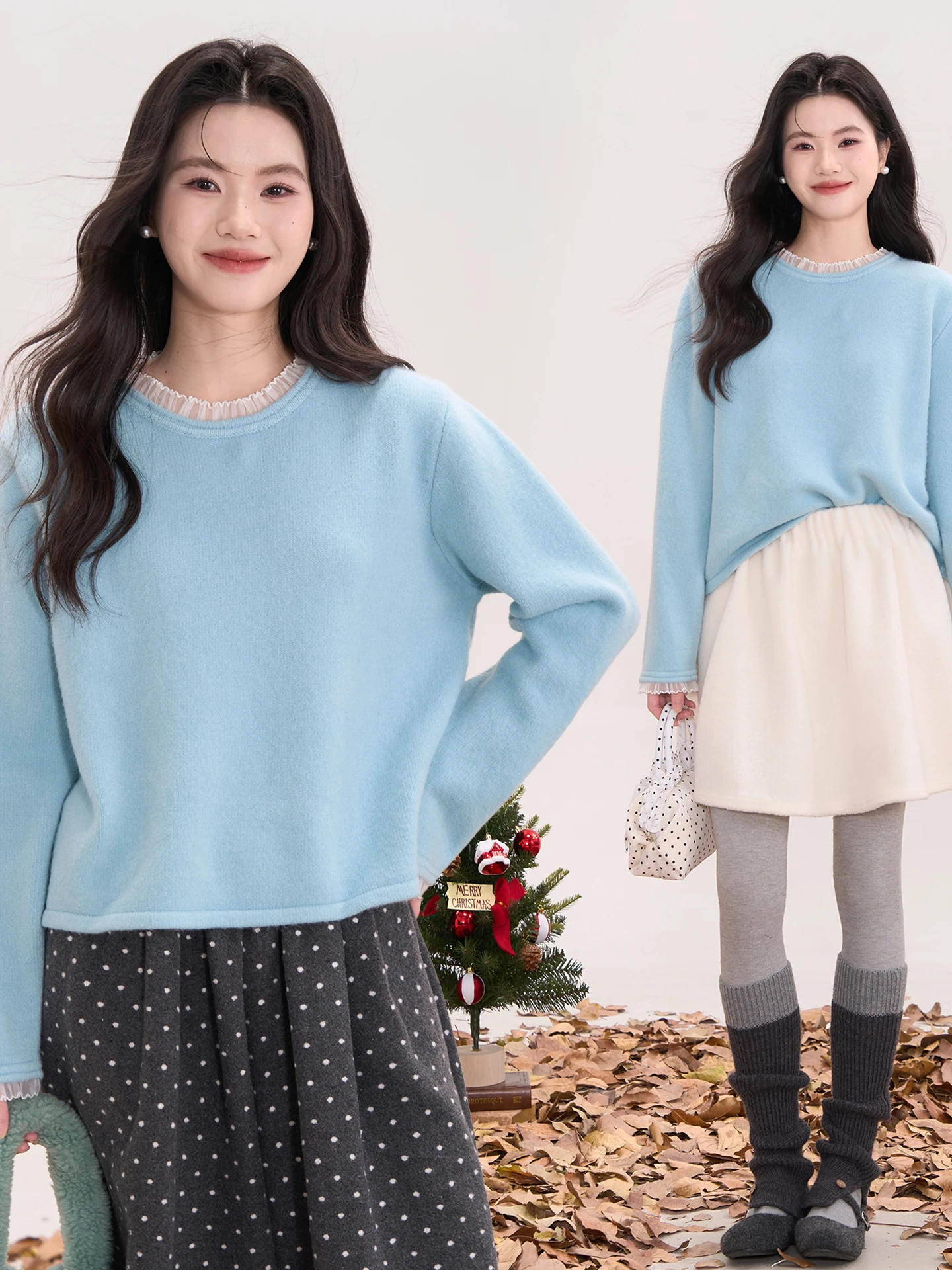 

Женский вязаный свитер Heme Floral Window Thiened, свободного кроя, с круглым вырезом, теплый, с длинными рукавами, повседневный, однотонный, зимний топ