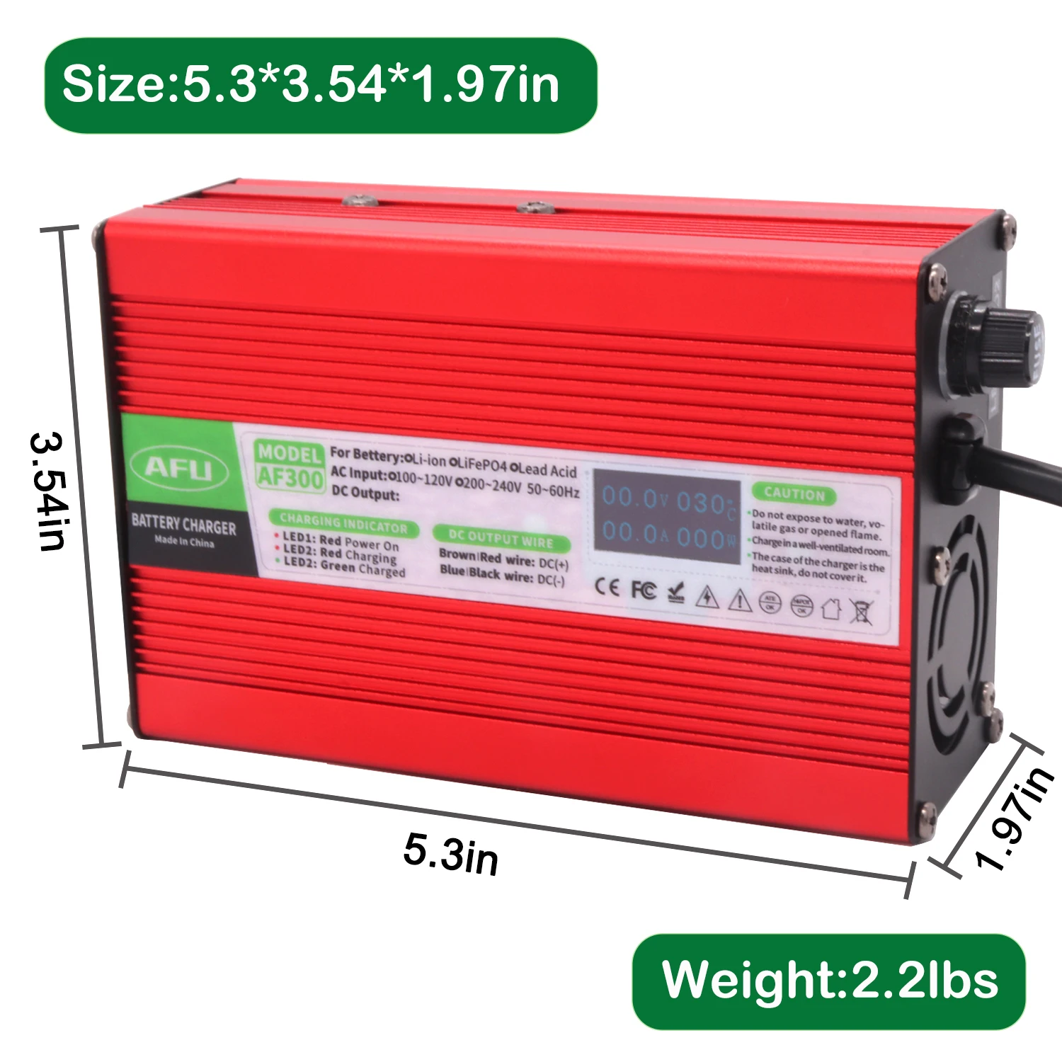 Imagem -03 - Carregador Rápido com Caixa de Alumínio Adequado para 13s 48v Li-ion Lipo Battery Display Oled 54.6v 5a