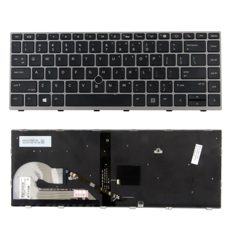 New US Laptop Keyboard Backlit for HP EliteBook 840 G5 G6 845 G5 G6 ZBook 14u G5 G6 Pointer Silver Frame L14378-001 L11307-001