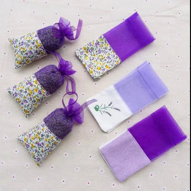 

100pcs Lavender sachet bag empty bag mesh stitching transparent linen beam pocket small floral dried flower filling sachet