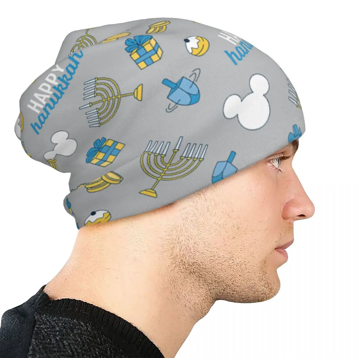 قبعات ميكي ماوس هابي هانوكا بونيه رائعة للاستخدام الخارجي قبعات سكوليز بيني للجنسين قبعة مرنة حرارية دافئة