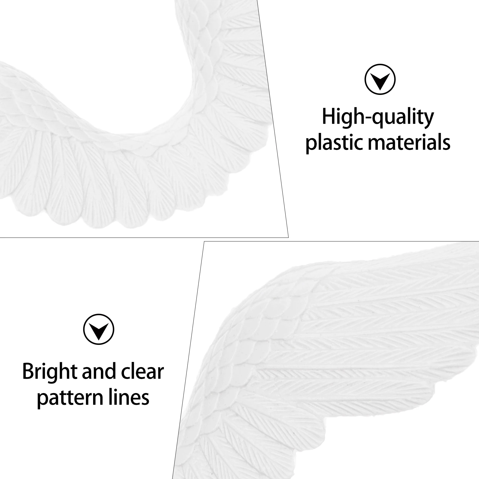 

6Pcs Angel Wings Accessories White Plastic DIY Craft Ornaments for Christmas Tree Decorations Hats Garlands Bags Pillows DIY