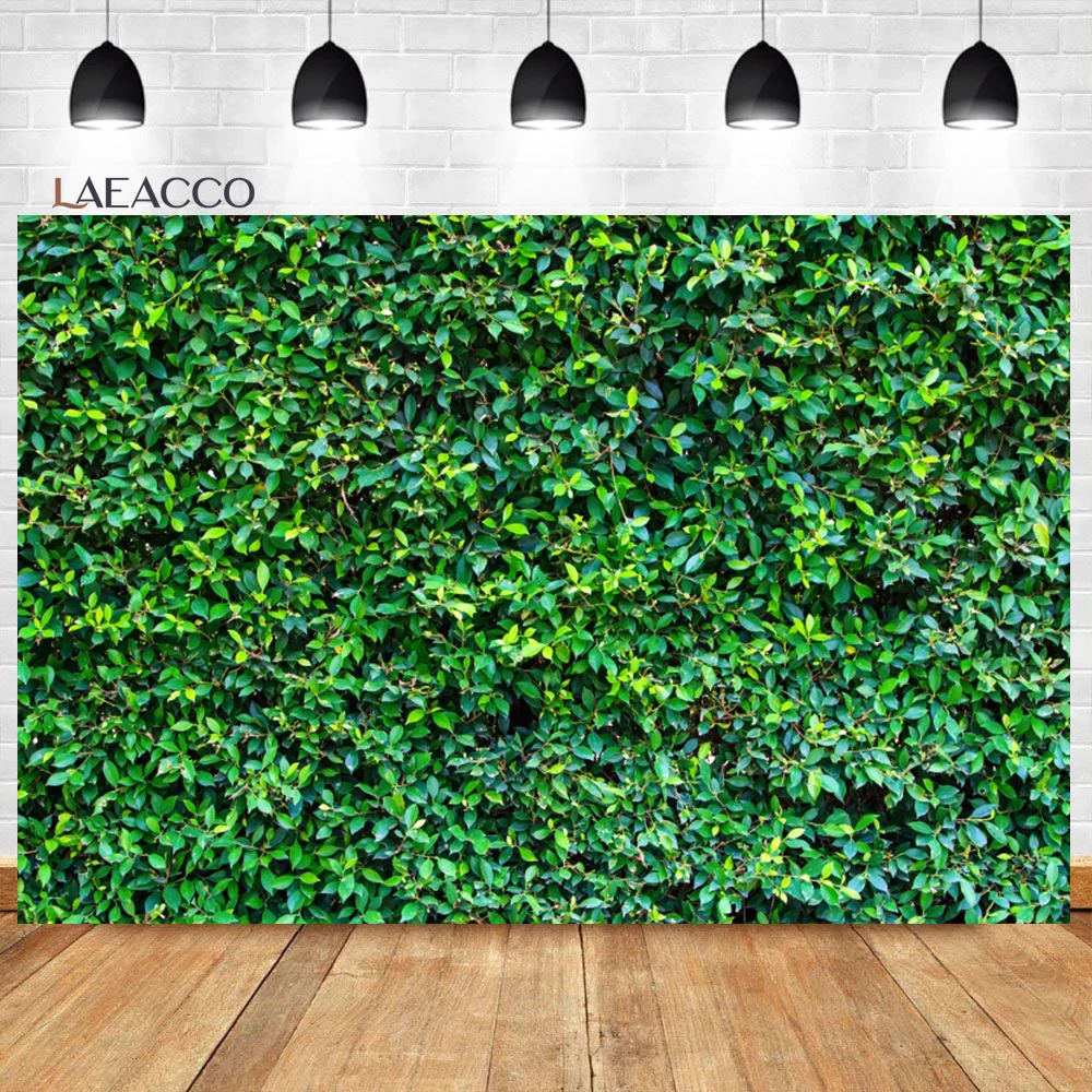 Laeacco Green Leaves Photo Photography Backdrops Spring Nature Outdoorsy Newborn Baby Shower Wedding Portrait Photo Background