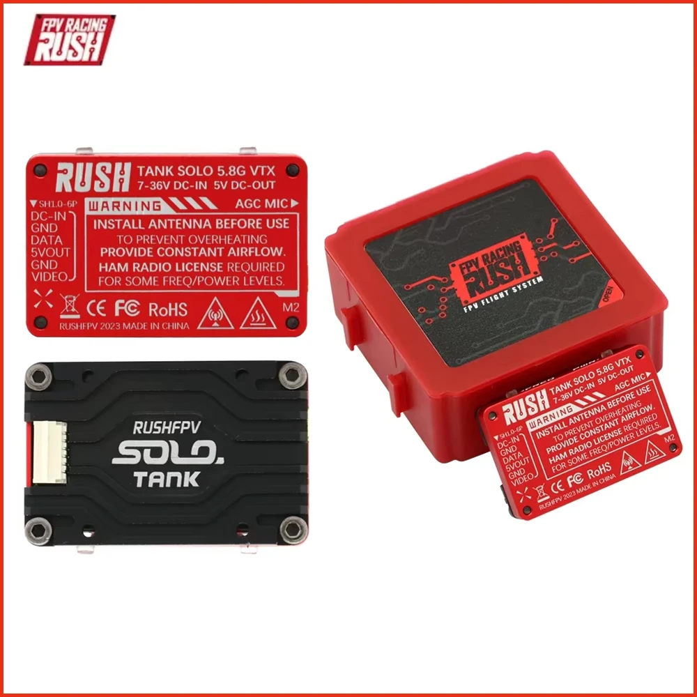 

Rushfpv Rush FPV Rush Tank Solo Vtx 5.8GHZ 1.6W VTX Video Transmitter Built-in Microphone Heat Dissipation Structure