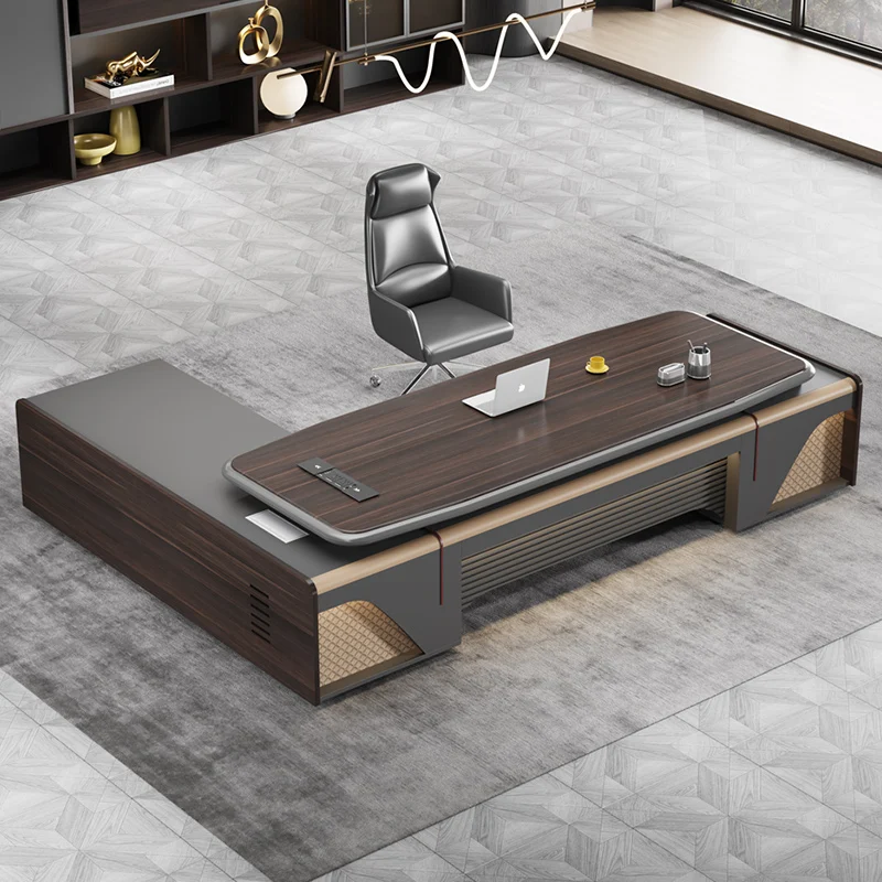 Computer Office Desk Chair Combination Manager Painted Paint Standing Office Table Large L Shaped Corner Luxury Modern Furniture
