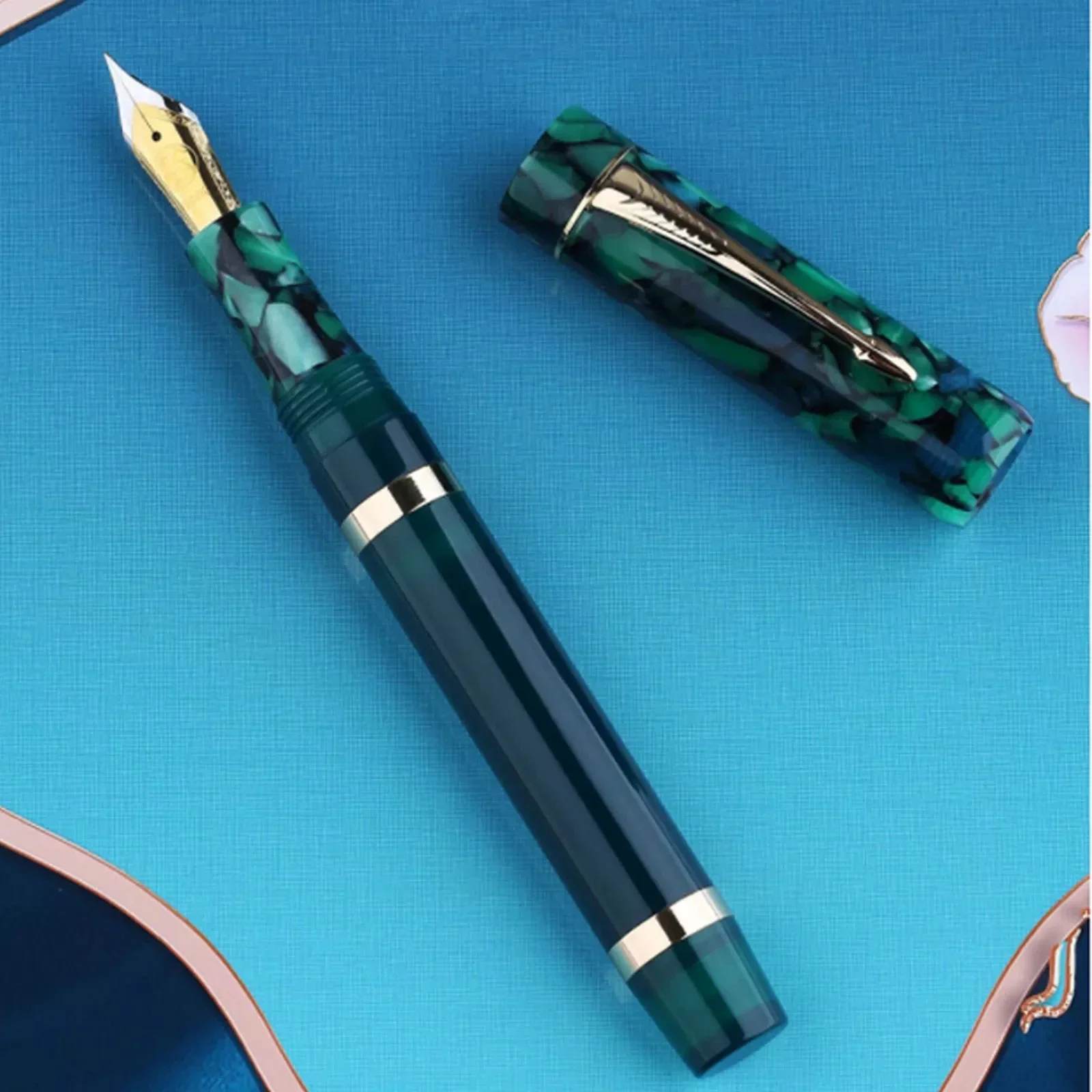 Majohn M700 Fountain Pen Multi-colored Resin Beautiful Ink Pen No. 6 BOCK Nib Fine Nib 0.5mm Beautiful Writing Gift Stationery