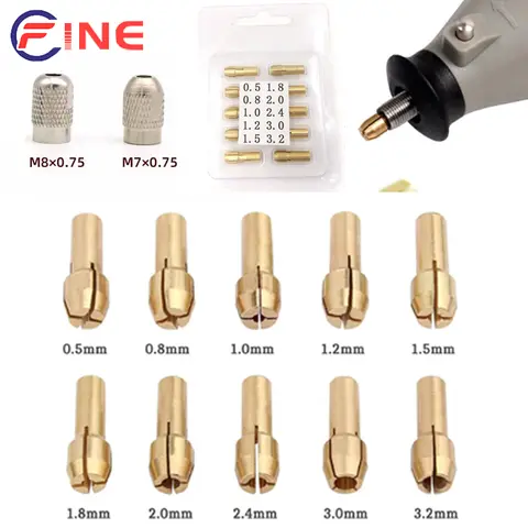 0.5mm-3.2mm 황동 콜레트 전기 그라인더 용 미니 드릴 척 Dremel 로타리 도구 전동 공구 액세서리 4.8mm 생크