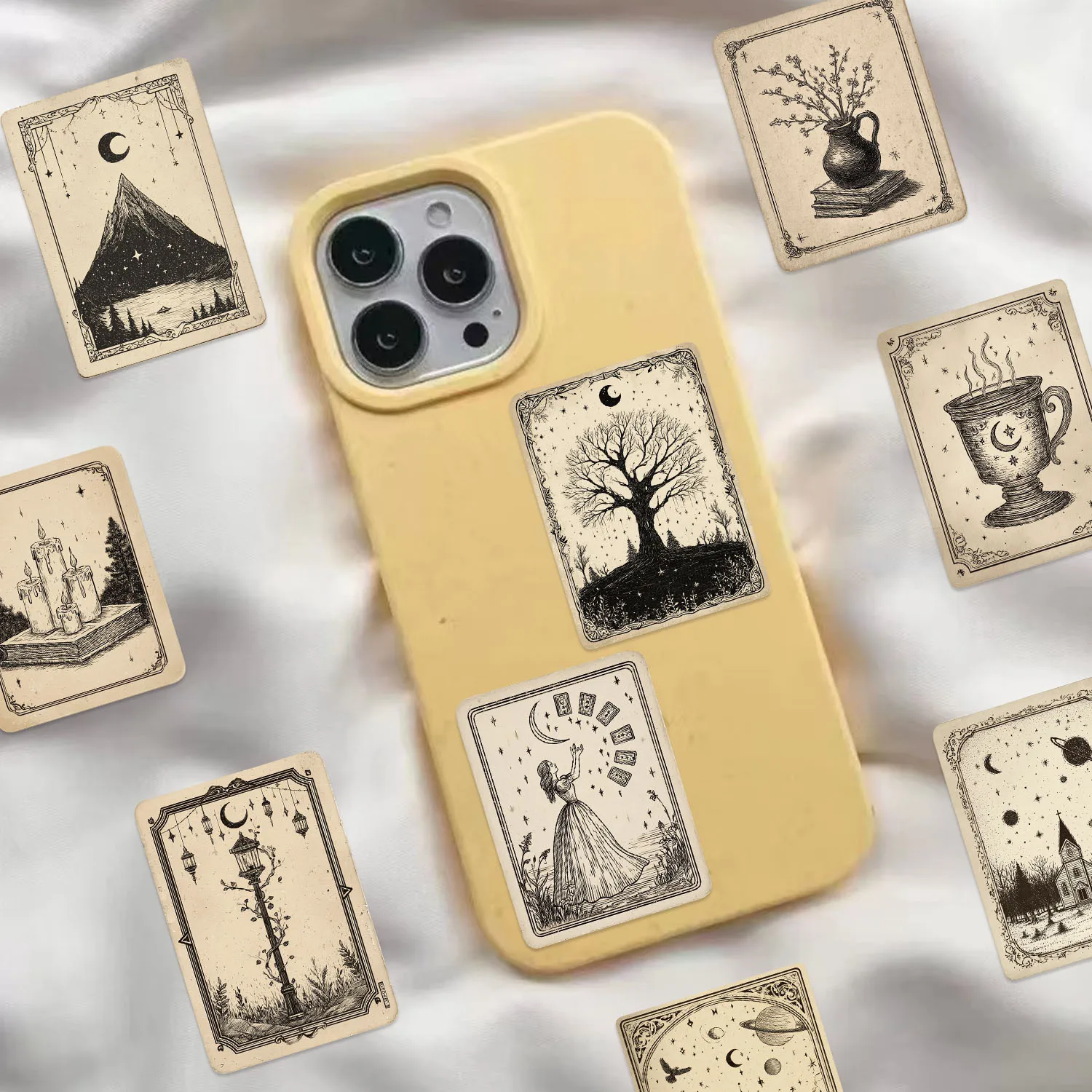 50 Stück Cartoon Gothic Magische Hexe Tarot Graffiti-Aufkleber zur Dekoration von Gitarren, Notizbüchern, Gepäck, Scrapbooks, nicht wiederholende Aufkleber – Detail 3