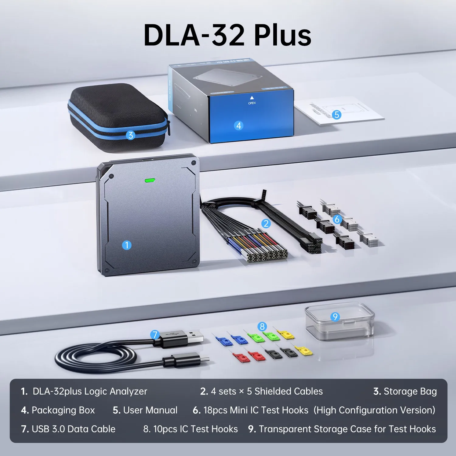 USB3.0 For Logic Analyzer DLA-16 32 Plus 1GHz 4Gbit Memory 32 Channel Protocol Decoder For MCU For Fpga Digital Circuit
