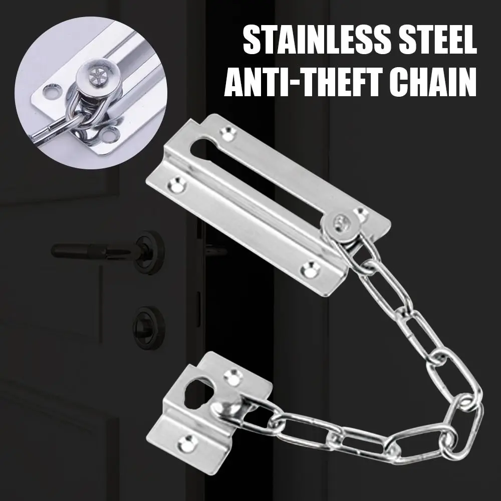 Home Security Lock Stainless Steel Padlock Door Hardware Guard Latch Door Chain Door Bolts