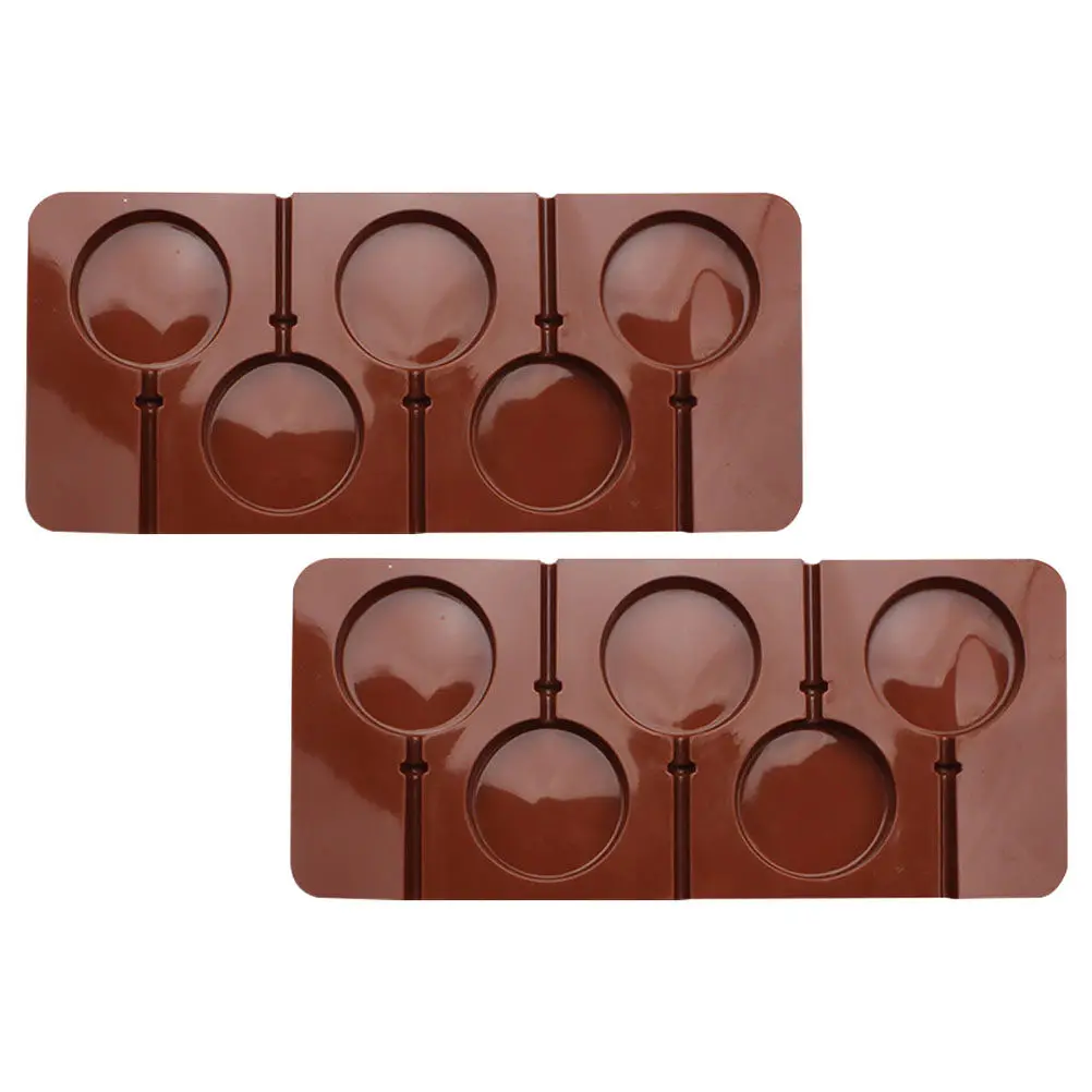 2Pcs Silicone Baking Molds Round DIY Chocolate Mold Lollipop Candy Cookie Sweet Mold Oven Safe Non-Stick Silicone Baking