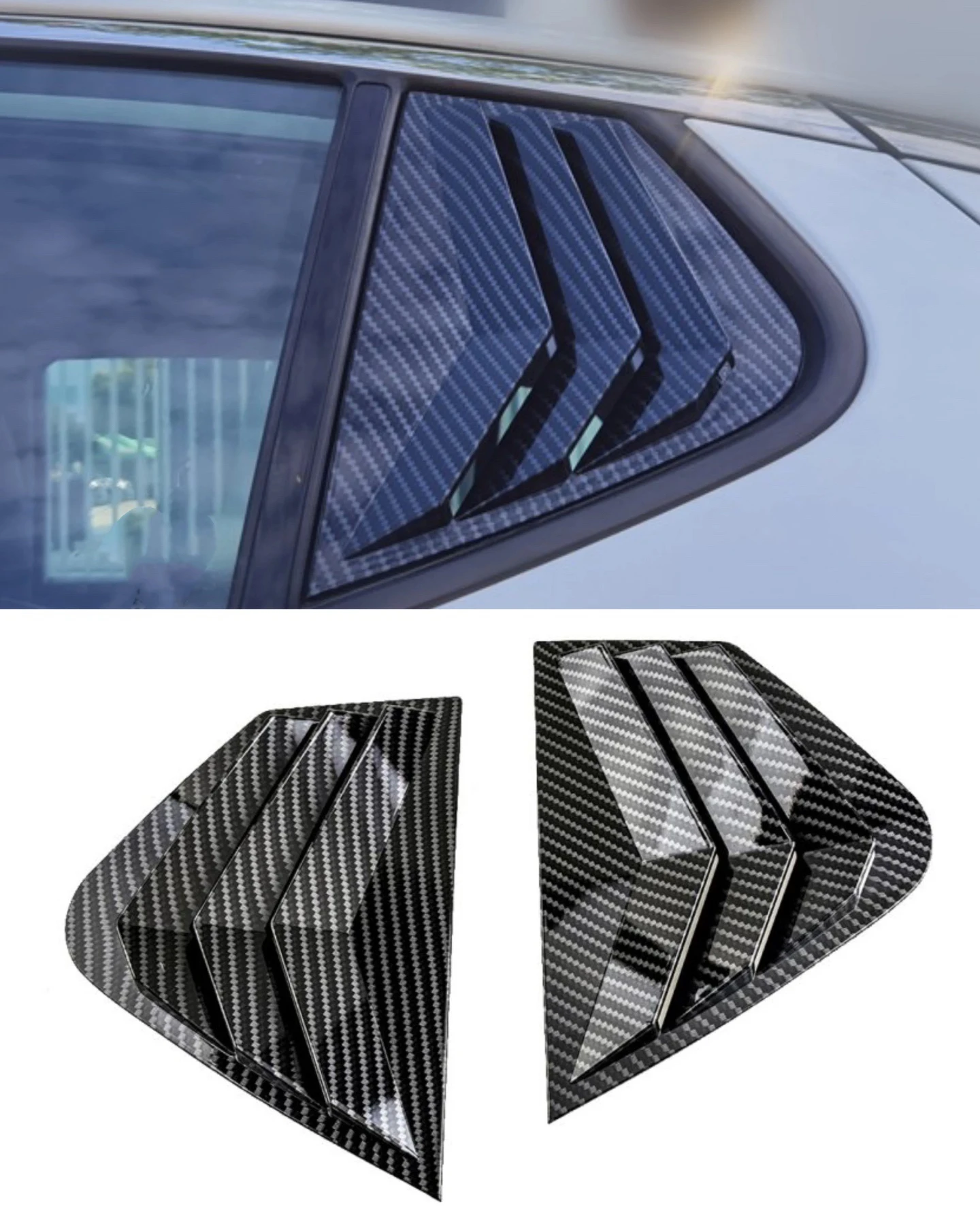 Fit For KIA Optima K5 2011-2015 ABS Carbon Fiber Car Rear Louver Window Side Shutter Cover Trim Sticker Vent Scoop
