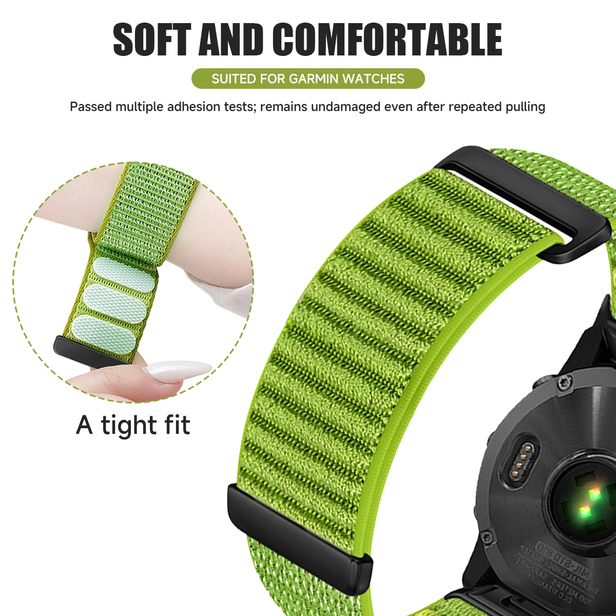 

Ремешок для часов 20/22/26 мм для Garmin Fenix 8 6 6x 7 7x Pro 5 5x Plus, двухкомпонентный нейлоновый ремешок на липучке, спортивный браслет для Tactix 8/Enduro 3