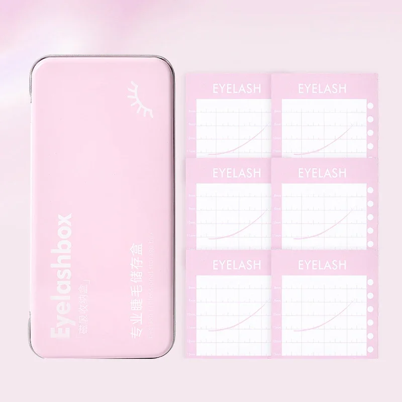 Empty Magnetic Fake Eyelash Storage Box With 6 Diskettes False Eyelash Holder Case Container Travel Pallet Lash Holder