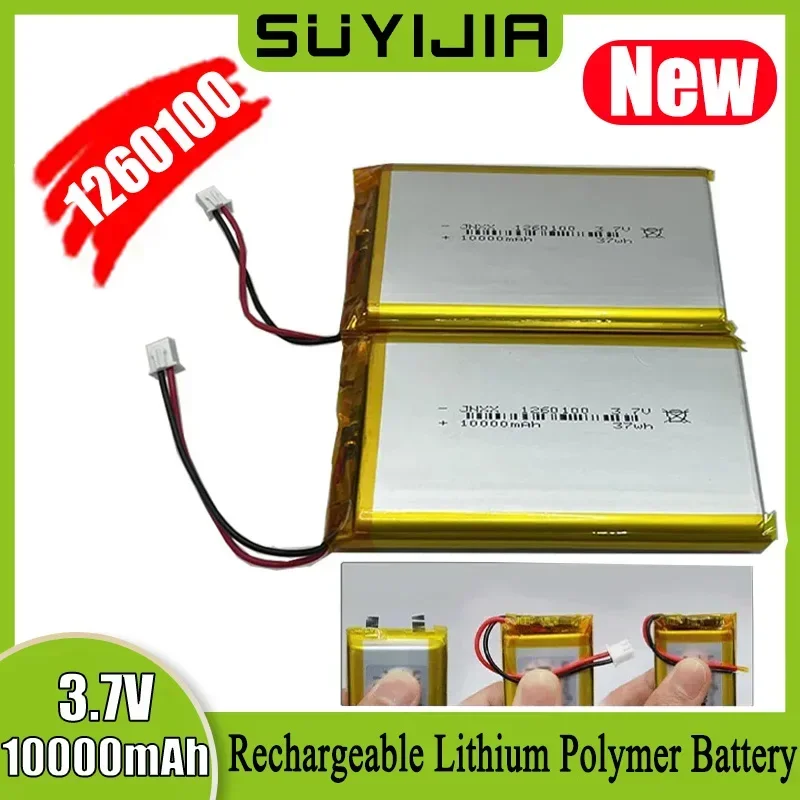 1260100 3.7V 10000mAh Real Capacity Lithium Polymer Battery Large Capacity for Mobile Power Supply Bluetooth Speaker Tablet PC