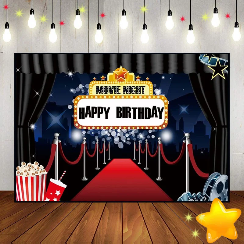 

Stage Night Scenic Birthday Decoration Background Music Theater Photo Banner Photography Backdrops Spotlight Baby Shower Party