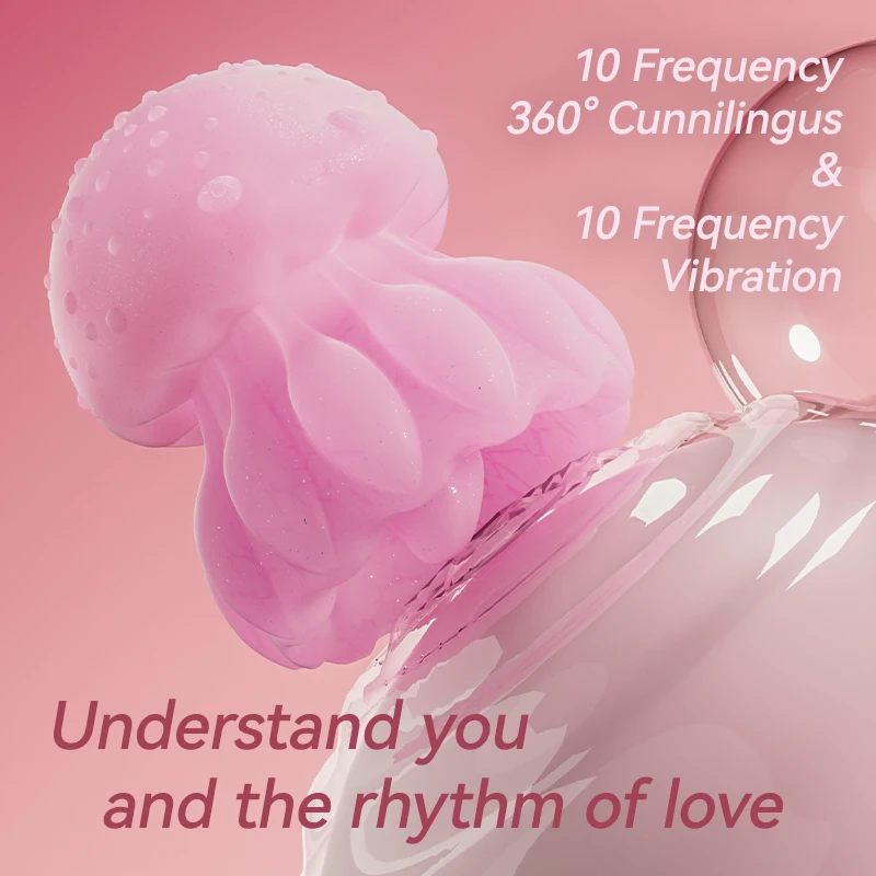 レインボーLEDクラゲ舌舐めバイブレーター10モード乳首クリトリス刺激器大人用セックストイカップル個人女性向け