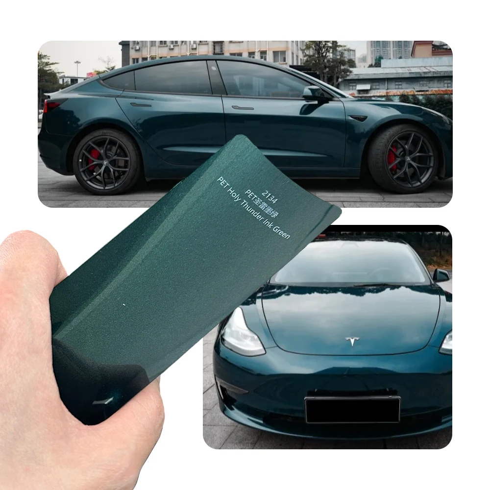 Super Gloss Sacred Ray Dark Green Full Car Wrap Vinyl PVC PET Auto Body Sticker Color Changing Film Roll Paint Protection 18M