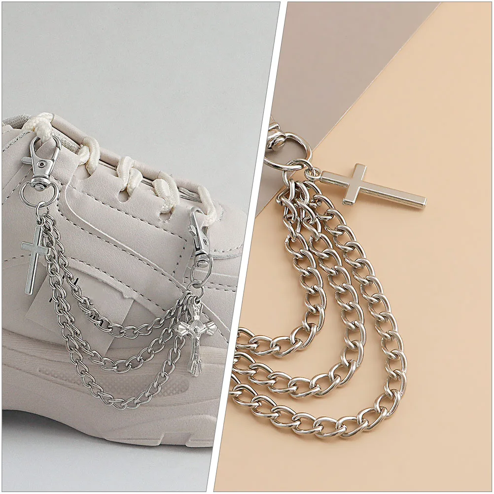 

White K Bohemian Mixed Color Rice Beads Multi layer Metal Chain Women Accessories Durable Alloy Clog Chains Shoe Charms No Glue