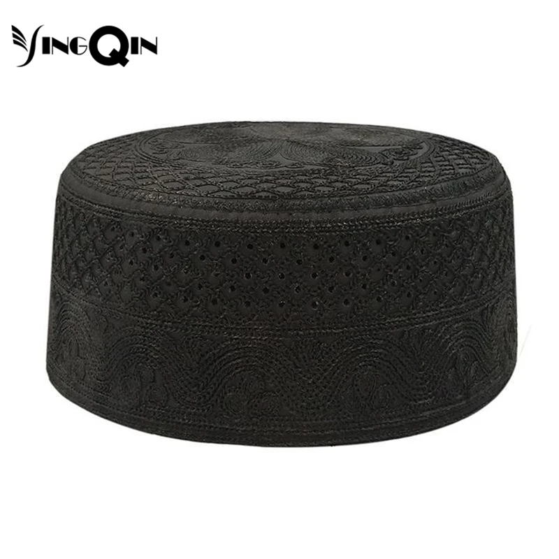 Gorro musulmán para hombre, Hijab islámico de malla, productos de impuestos de Turquía, Kufi, oración, Topi, Arabia Saudita, color negro, verano, 0398