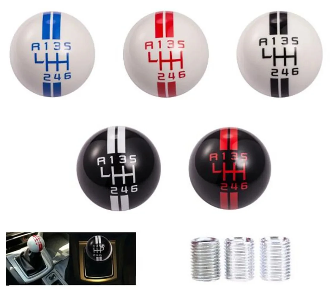 

Universal Car 6 Speed Resin Gear Shift Knob Shifter Lever Shifter Lever MT Red Line Black Color