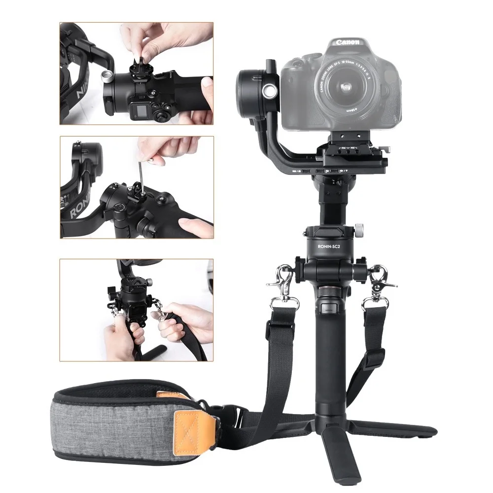 Регулируемая длина, двойной крючок, ремень для снятия стресса, плечевой ремень, ремешок для DJI RS 2/RSC 2/Ronin-S/Ronin-SC, аксессуары для подвеса Регулируемая длина, двойной крючок, ремень для снятия стресса, плечевой ремень, ремешок для DJI RS 2/RSC 2/Ronin-S/Ronin-SC, аксессуары для подвеса