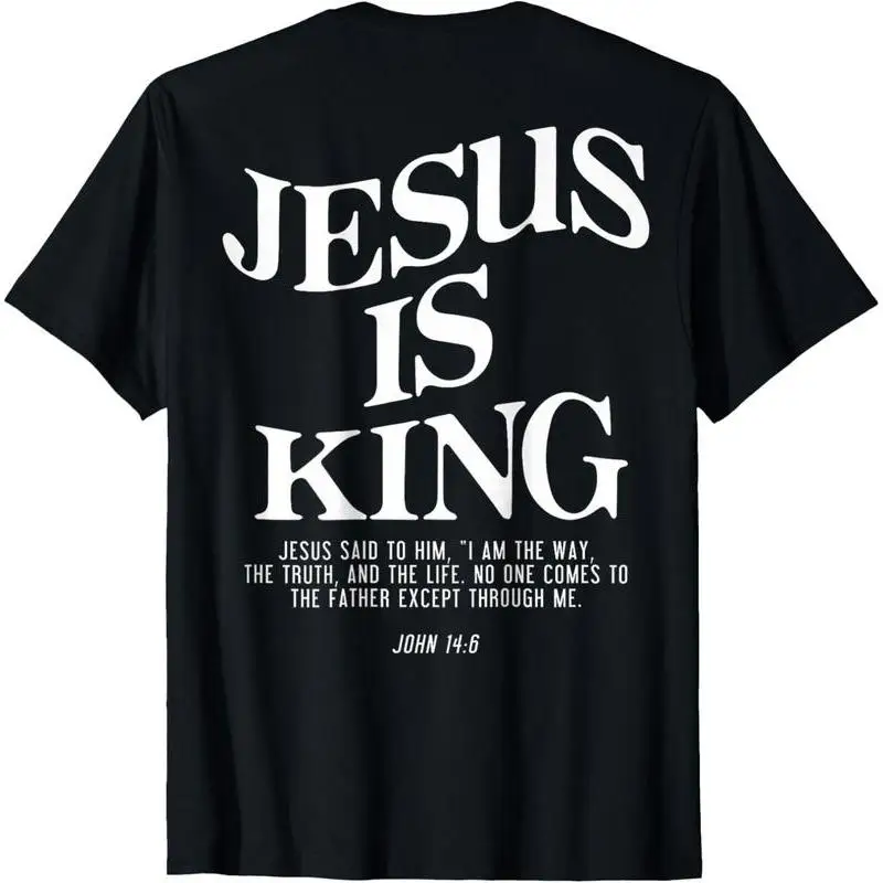 

Cotton Jesus Is King Jesus John 14:6 Costume Christian T-Shirt Top