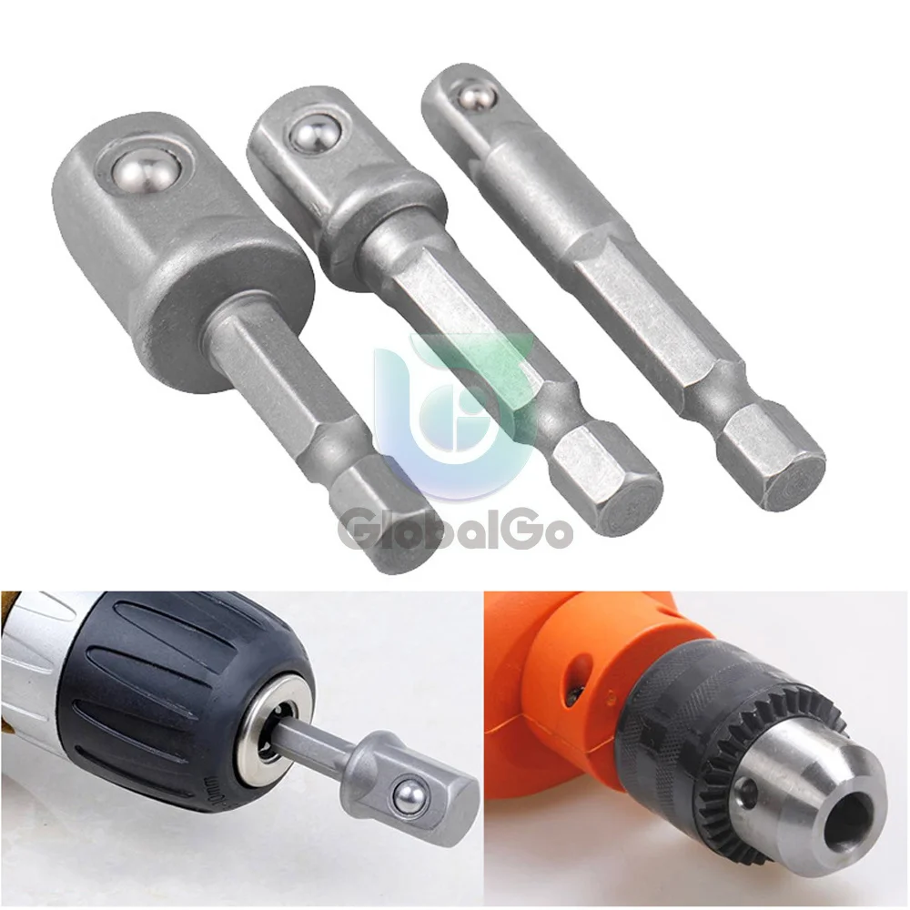 3/9pcs adattatore per presa in acciaio al cromo vanadio con grado di impatto codolo esagonale a 1/4 "3/8" 1/2 "punte per trapano di estensione Bar Set di punte esagonali potenza