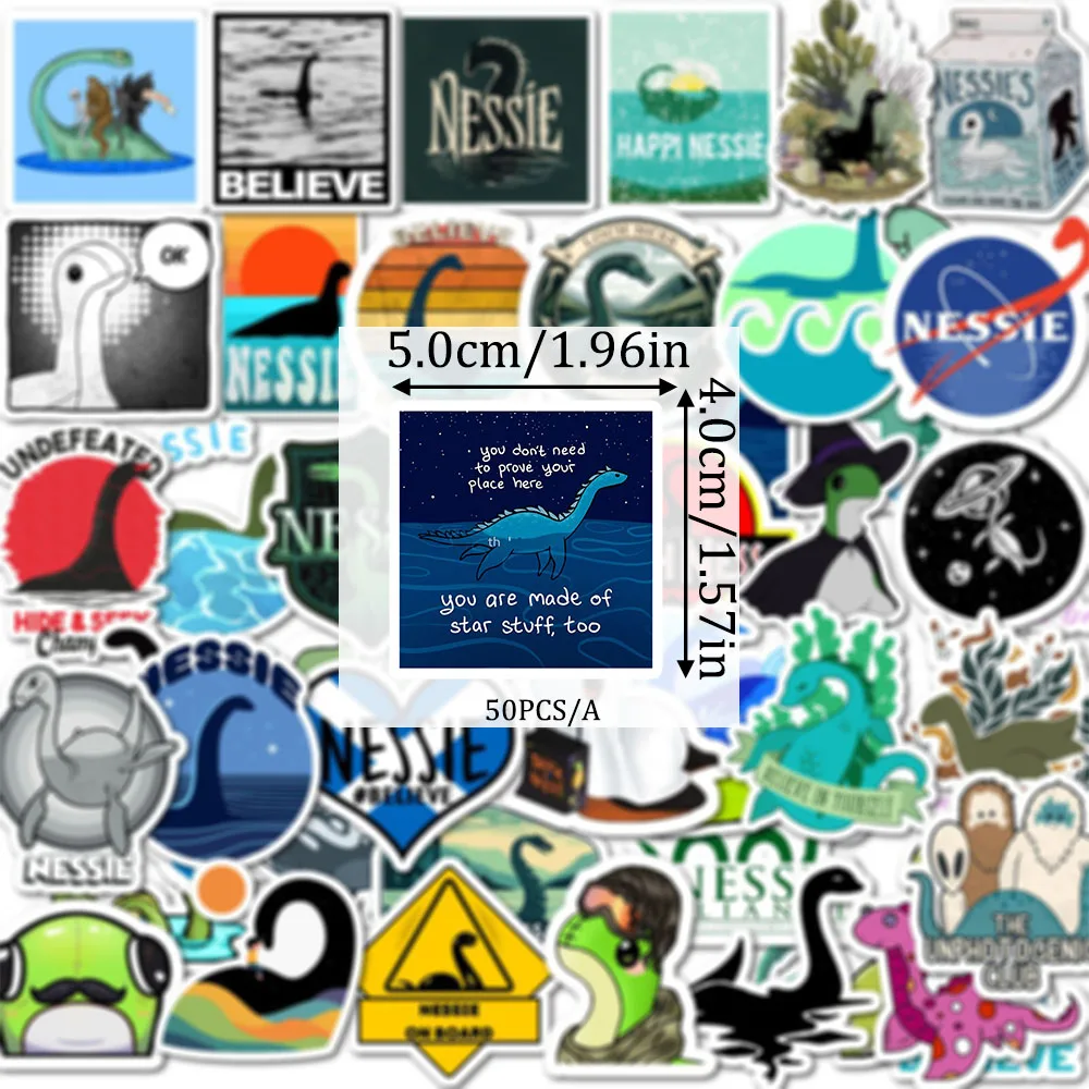 Loch Ness Monster Themed Stickers Waterproof Vinyl Decals For Laptop Water Bottle Phone Case DIY Decor
