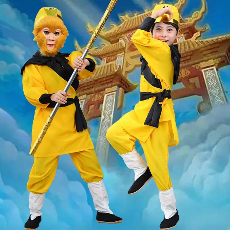 Children's Sun Wukong Clothes Complete Set of Qi Tian Da Sheng Mei Monkey King Clothes Monkey Performance Clothes Journey to the