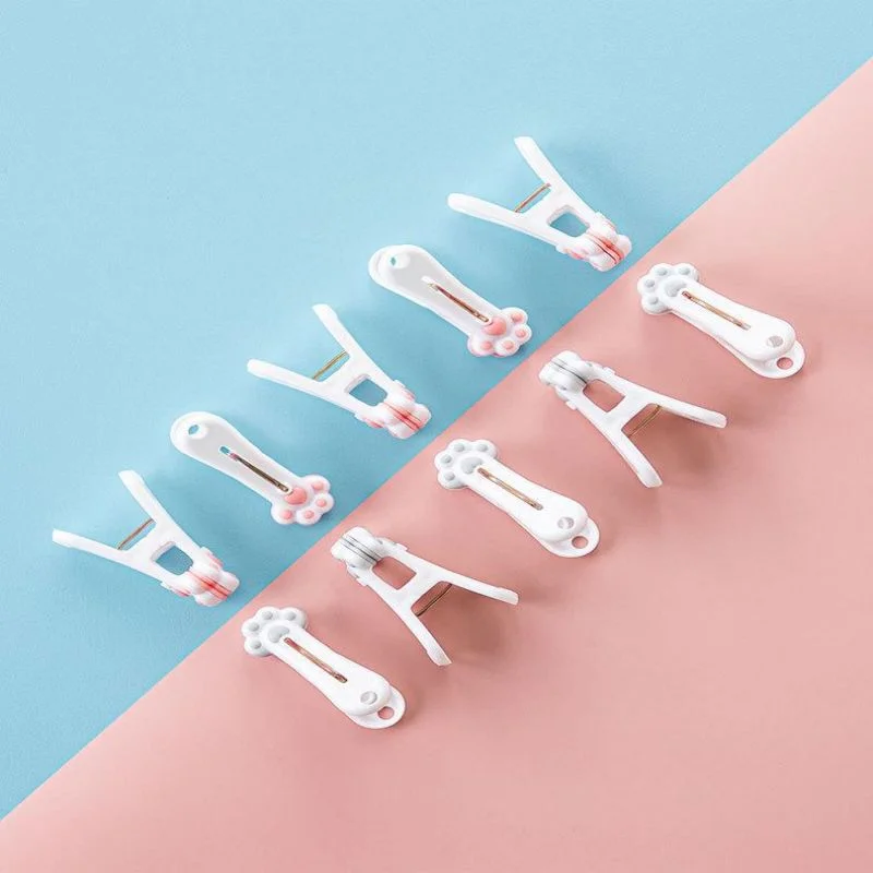 Cute Cat Paw Clothes Clip Windproof Underwear Clip Cartoon Beach Towel Clip Multi-Function Laundry Hanging Clothespin