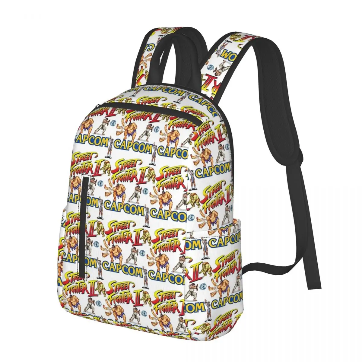 Street Fighter 2 Turbo Pattern Student Backpack School Bag Hiking Travel Daypack for Men Women Fashion Bookbag Shoulder Bags