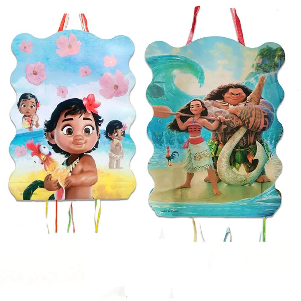 1 unids/lote Disney dibujos animados Moana tema Pinatas niños favores Feliz cumpleaños eventos decoraciones para fiestas DIY piñata juguetes