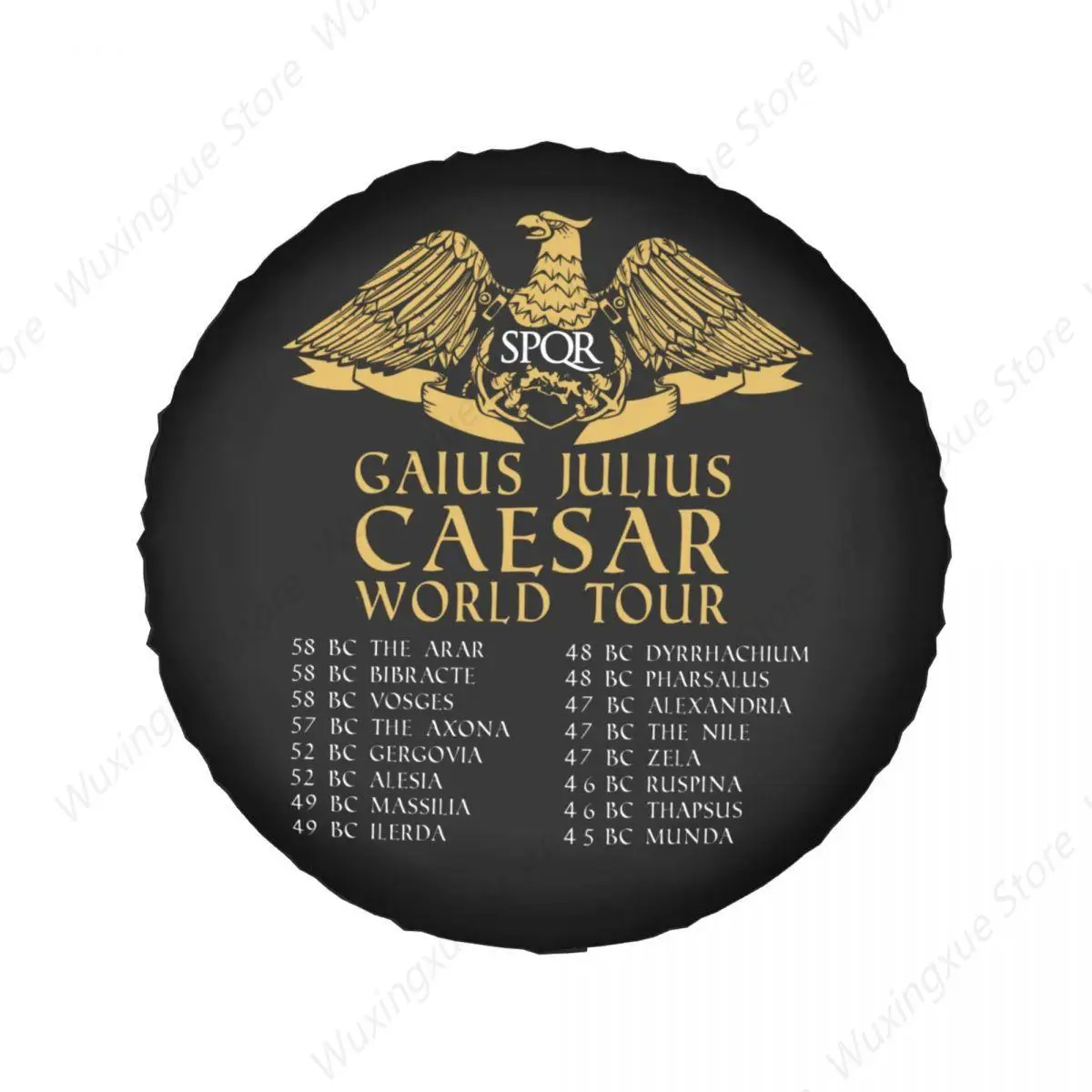 Gaius Julius Caesar World Tour Spare Tire Cover Case SPQR Roman Empire Emblem Wheel Covers for Jeep Honda 14