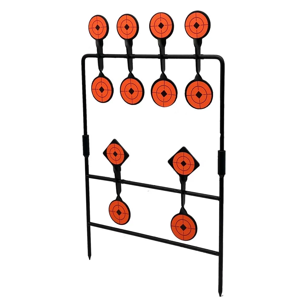 Air Rifle Slingshot 12 Plates Steel Target With Orange Stickers 3MM Thickness Spinner Plinking Sports Gun Shooting