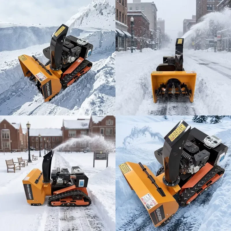 Powerful 7.5 horsepower electric snow remover, professional heavy-duty design, all-terrain rotary snow remover and plow