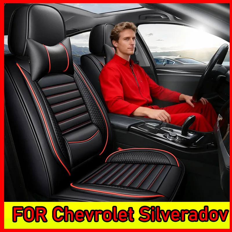 

FOR Chevrolet Silverado Car seat cover Waterproof PU leather comfortable waist-fixed luxury full set 5 seat full wrap seat cover
