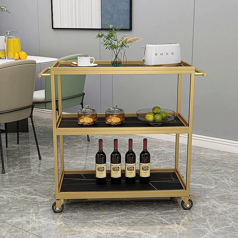 Nordic Slate Dining Cart, Small Restaurants, Mobile Carts, Food Delivery Hotel Drinks Carts