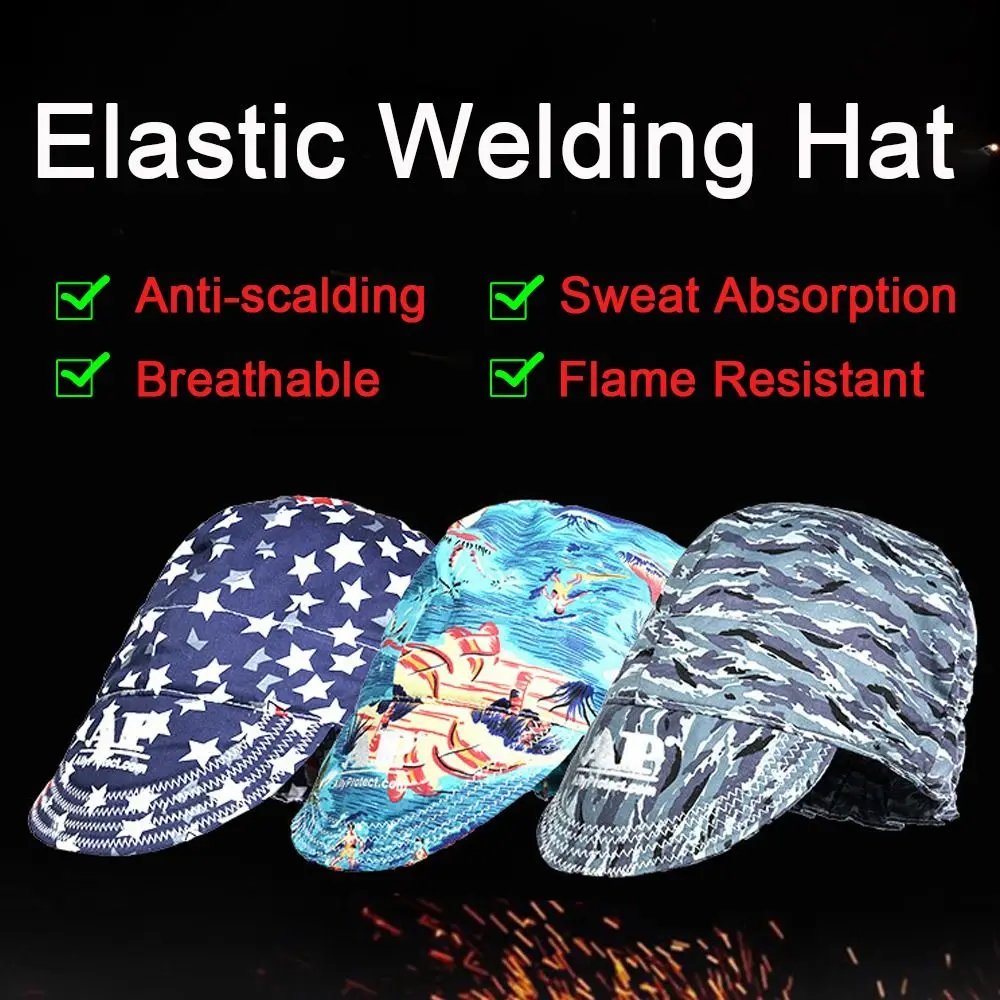 Elastic Welding Hat Welder Protective Hats Anti-scalding Breathable Head Protection Cover Sweat Absorption Resistant Welder Cap