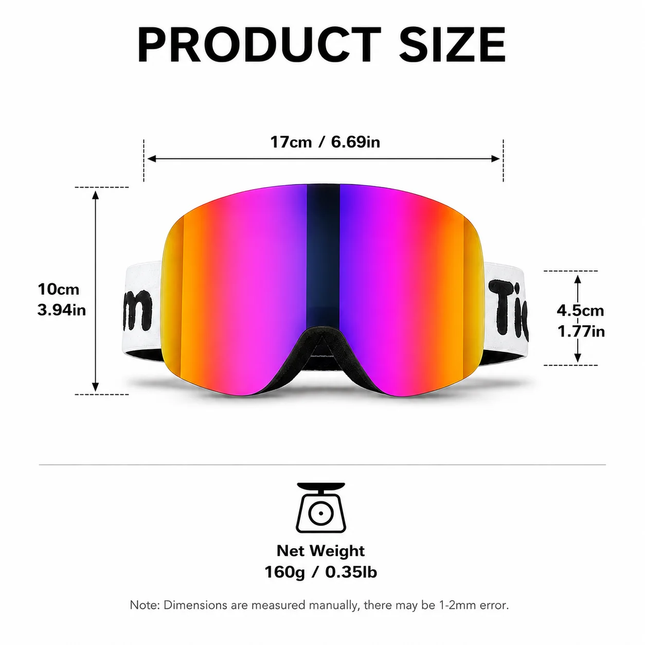 Magnetic Flip Double-Layer Anti-Fog Ski Goggles, Outdoor Sports Optical Protection Eyewear for Snowboarding & Snowmobiling