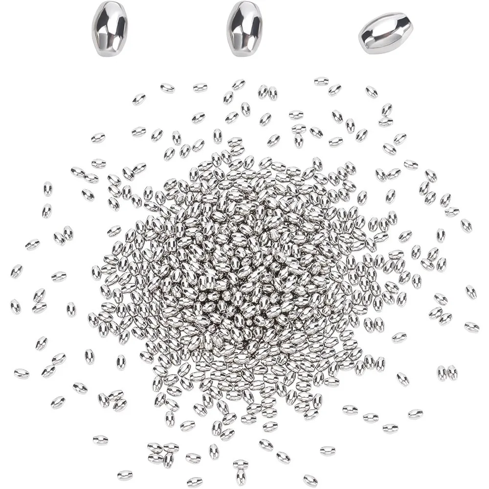 

Около 2700 шт. полированные бусины из нержавеющей стали 5x3 мм, овальные штифты для акробатики, полировальные штифты для удаления ржавчины, необработанные