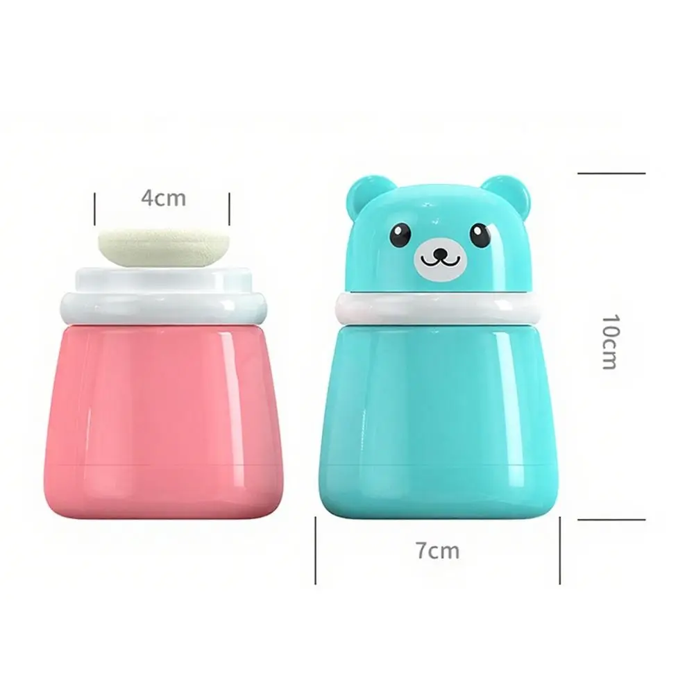 Soft Applicator Bear Shaped Powder Puff Container Seal Lid Portable Design Powder Puff Box Empty Box Cute Cartoon Bear